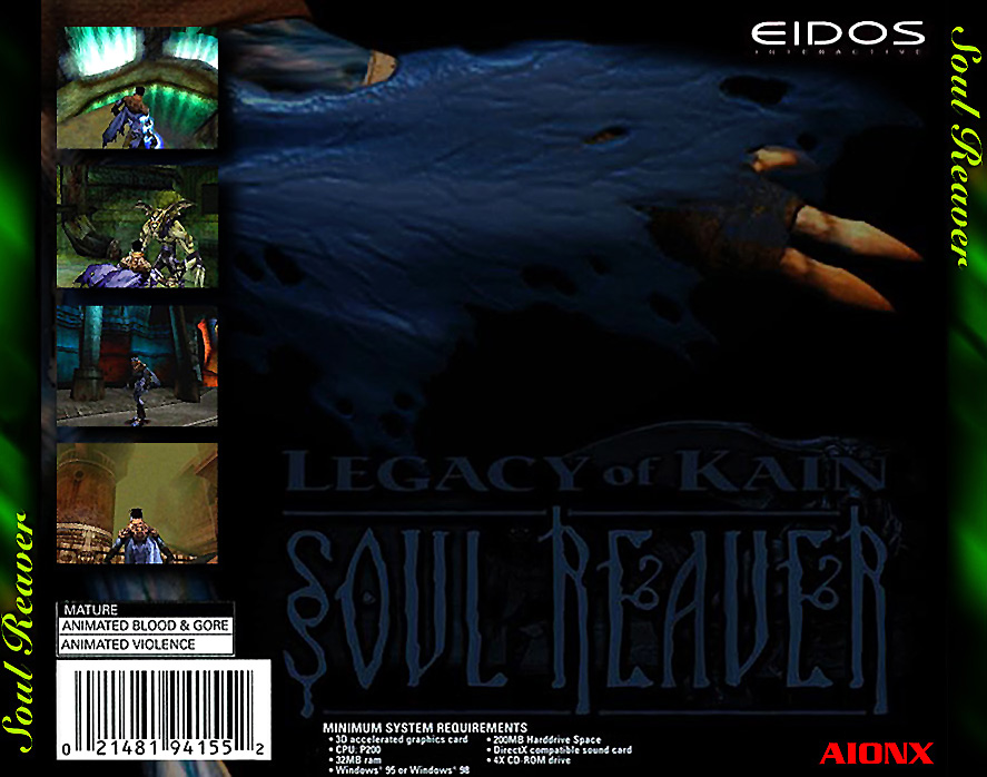 Legacy of Kain: Soul Reaver - zadn CD obal