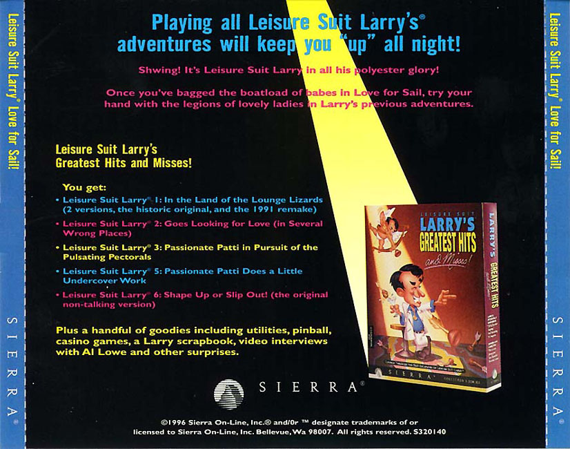 Leisure Suit Larry 7: Love for Sail! - zadn CD obal 2