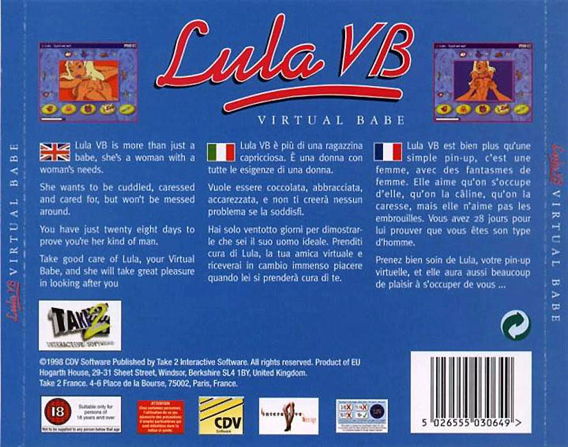 Lula: Virtual Babe - zadn CD obal