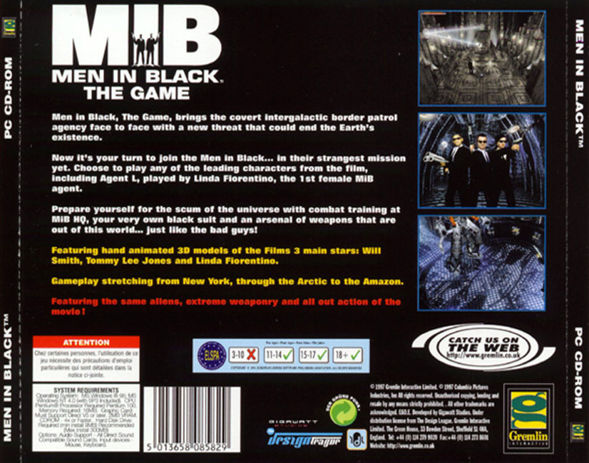Men in Black: The Game - zadn CD obal