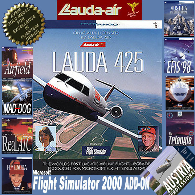 Microsoft Flight Simulator 2000: LAUDA 425 ADD-ON - pedn CD obal