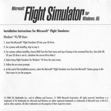 Microsoft Flight Simulator 95 - pedn vnitn CD obal 3