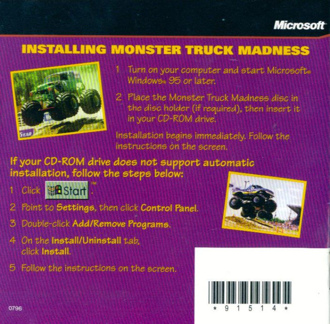 Monster Truck Madness - pedn vnitn CD obal
