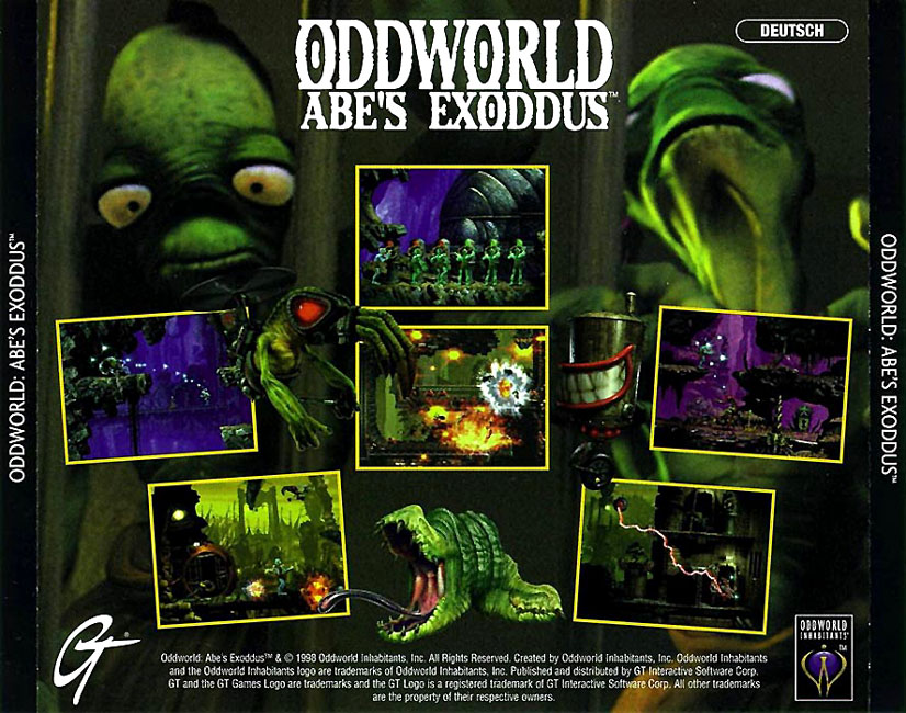Oddworld: Abe's Exoddus - zadn CD obal 3
