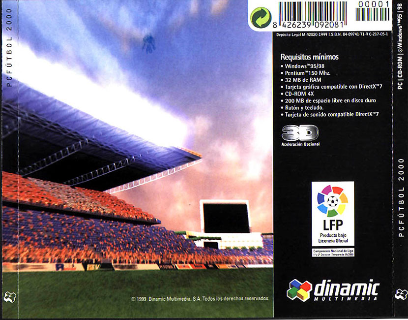 PC Futbol 2000 - zadn CD obal