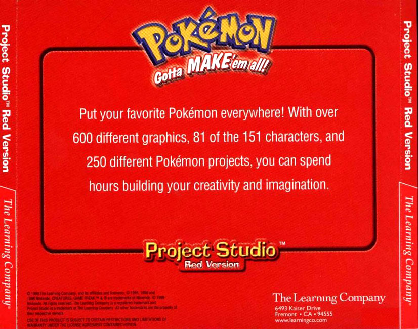Pokemon: Project Studio Red - zadn CD obal