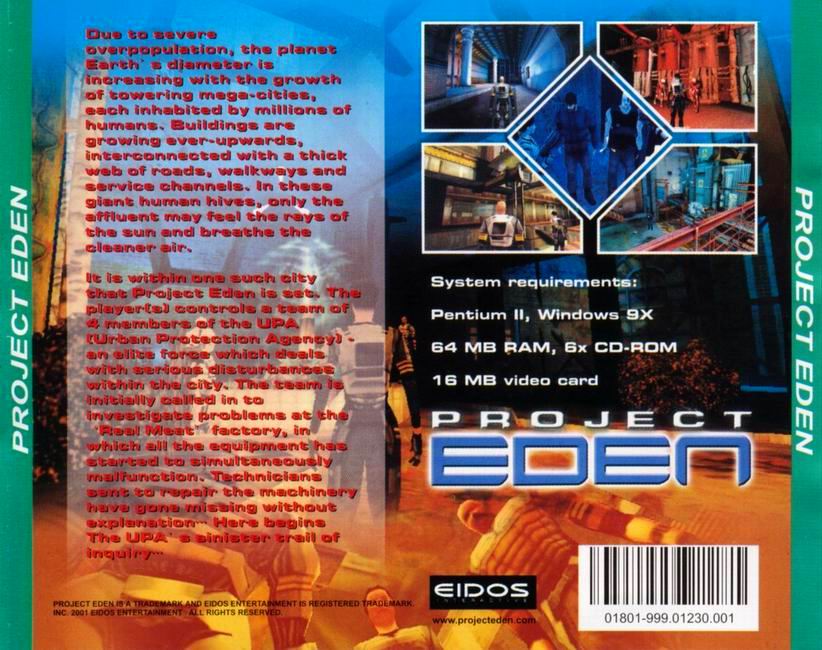 Project Eden - zadn CD obal