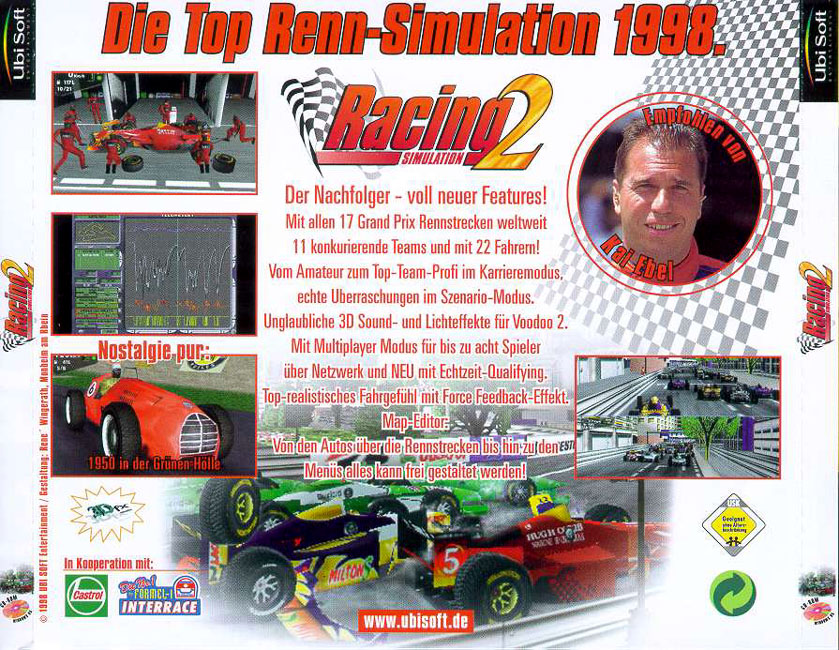Racing Simulation 2 - zadn CD obal