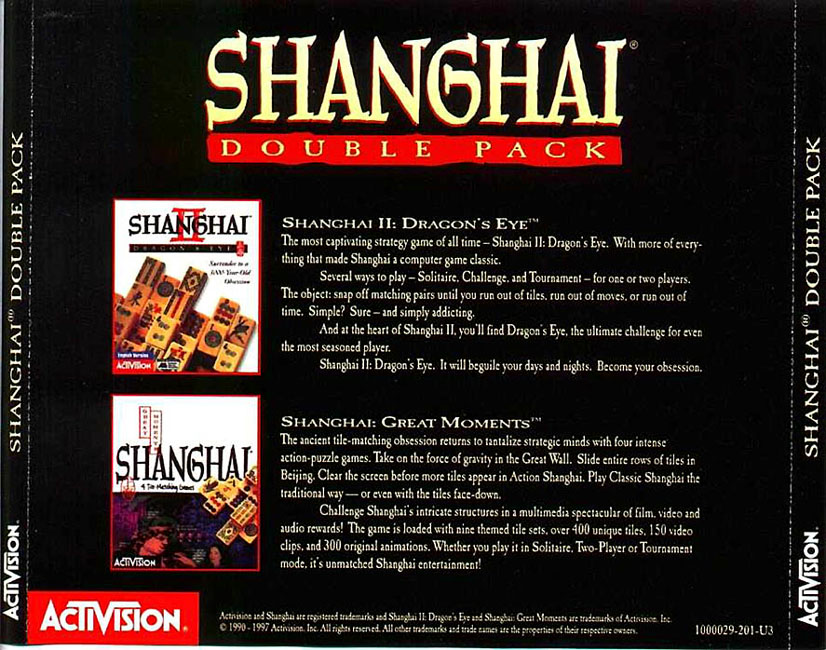 Shanghai: Double Pack - zadn CD obal