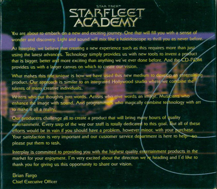 Star Trek: Starfleet Academy - pedn vnitn CD obal