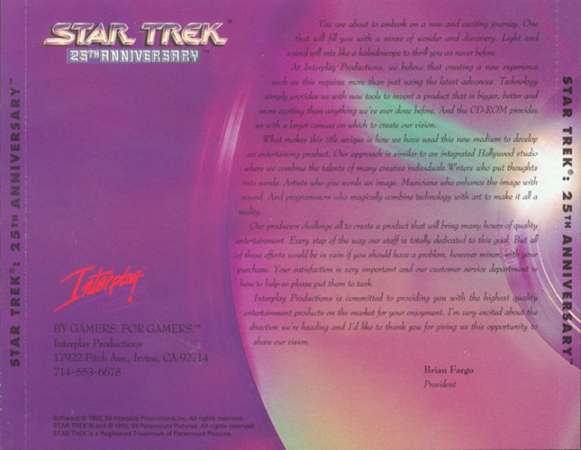 Star Trek: 25th Anniversary - zadn CD obal