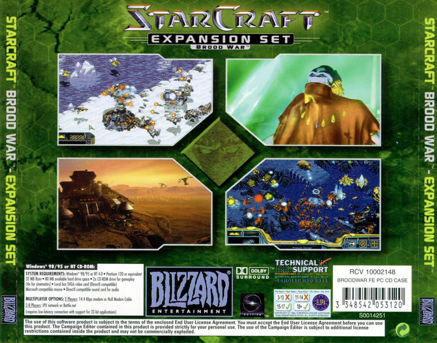 StarCraft: Brood War - zadn CD obal