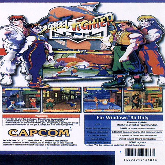 Street Fighter Alpha: Warriors' Dreams - zadn CD obal