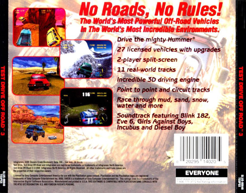 Test Drive: OFF-Road 3 - zadn CD obal