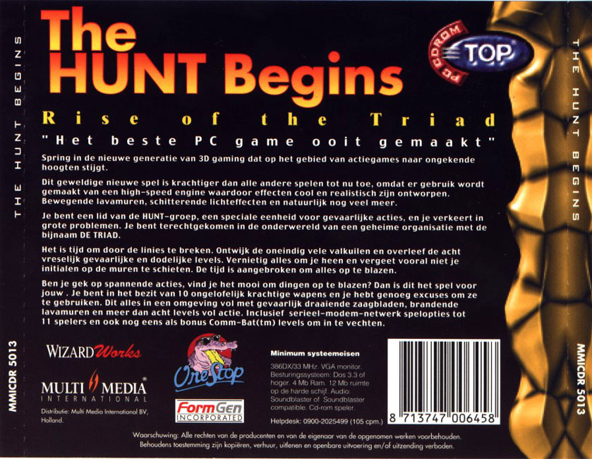 Rise of the Triad: The Hunt Begins - zadn CD obal