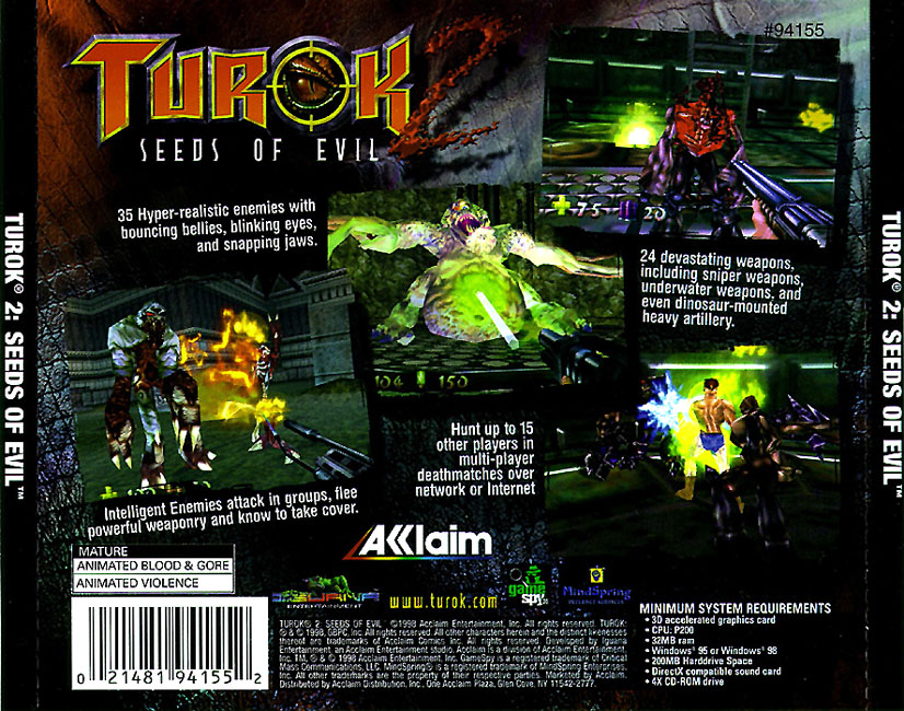 Turok 2: Seeds of Evil - zadn CD obal 2