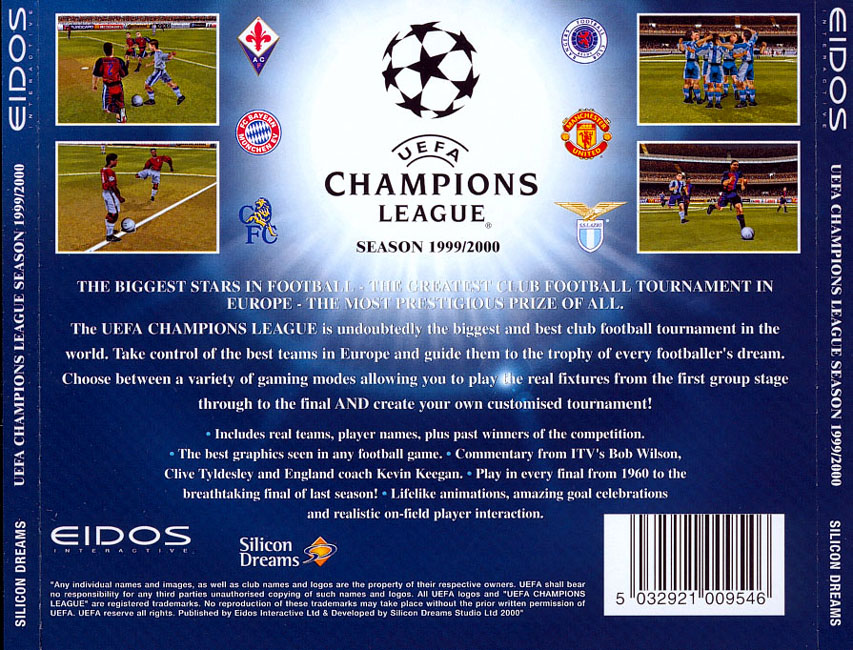 UEFA Champions League 1999-2000 - zadn CD obal