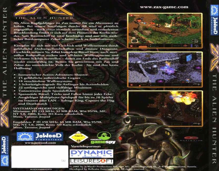 ZAX: The Alien Hunter - zadn CD obal