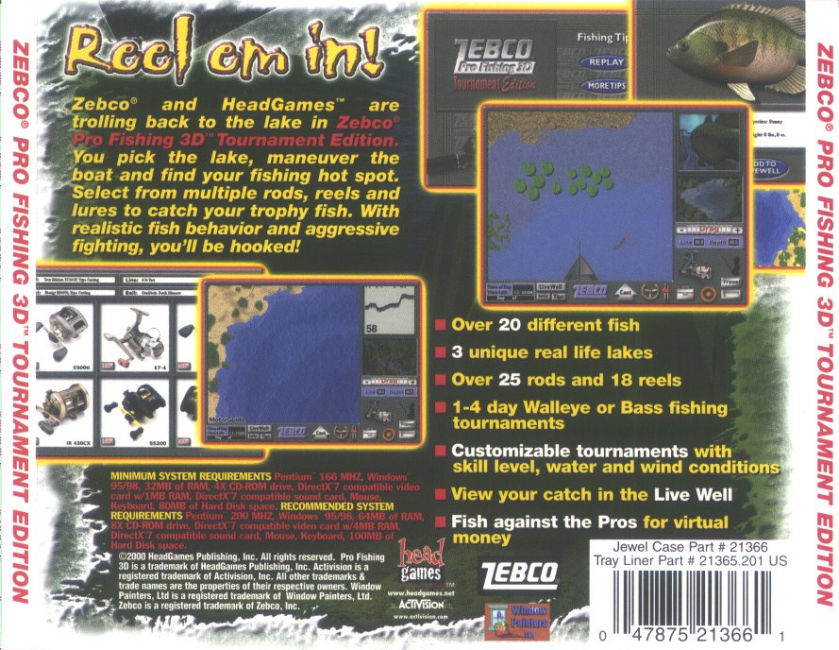 Zebco Pro Fishing 3D: Tournament Edition - zadn CD obal