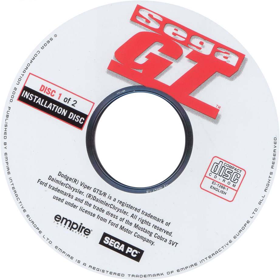 Sega GT - CD obal