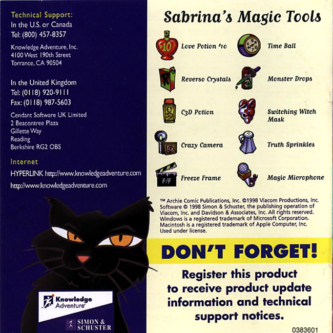 Sabrina: The Teenage Witch - pedn vnitn CD obal