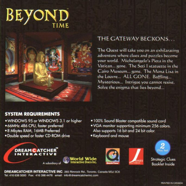 Beyond Time - zadn CD obal