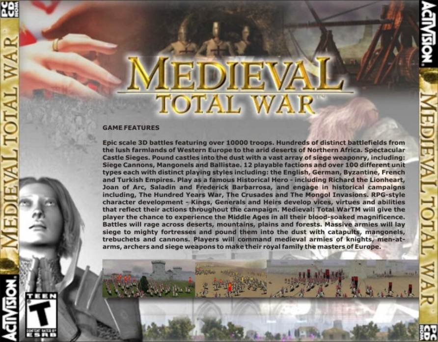 Medieval: Total War - zadn CD obal
