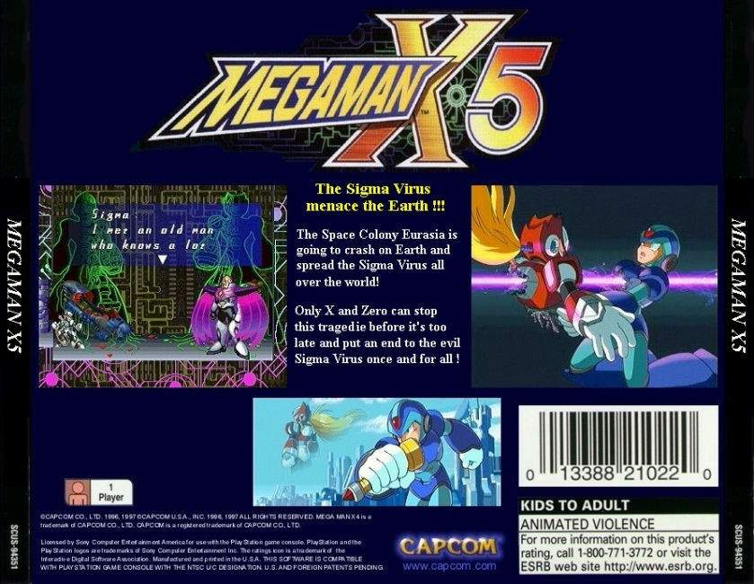 MegaMan X5 - zadn CD obal