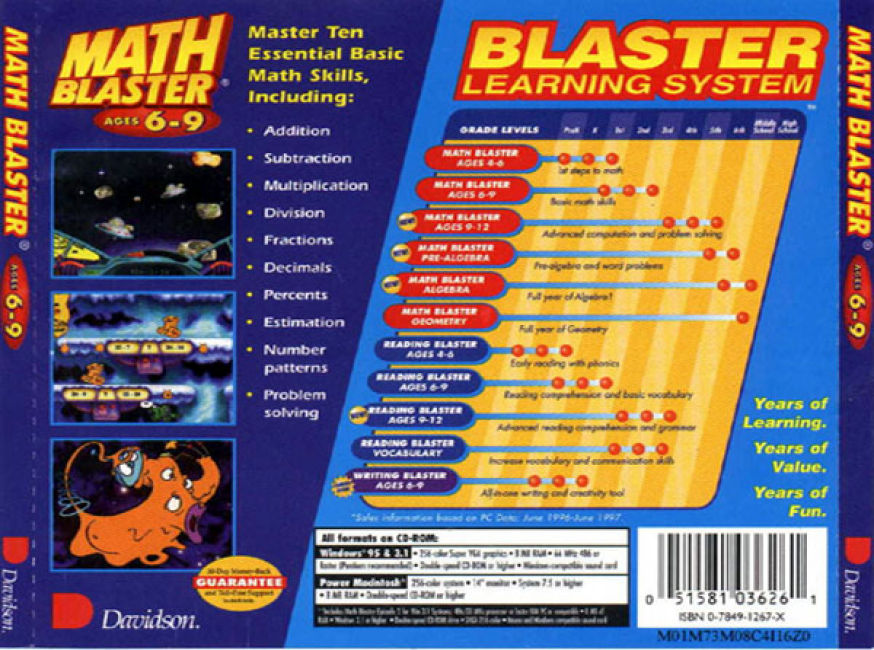 Math Blaster: Ages 6-9 - zadn CD obal