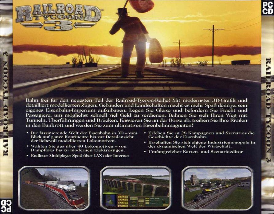 Railroad Tycoon 3 - zadn CD obal