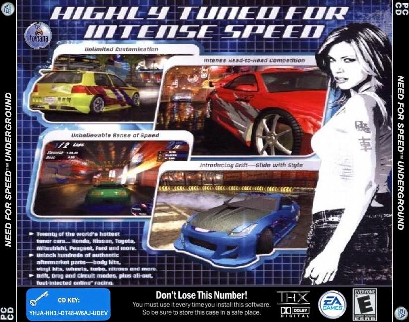 Need for Speed: Underground - zadn CD obal