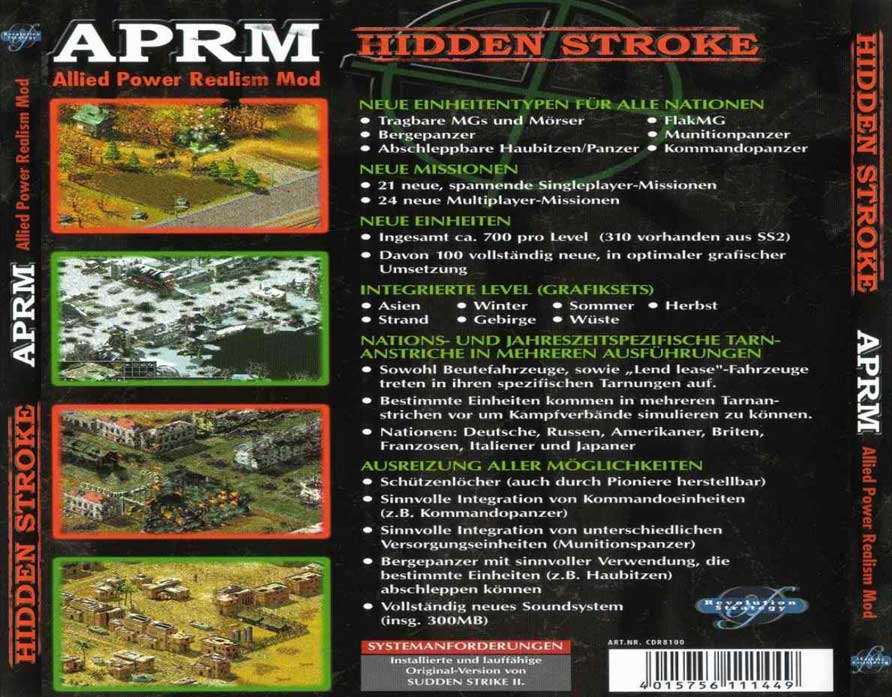 Hidden Stroke - Sudden Strike 2 Add-on - zadn CD obal