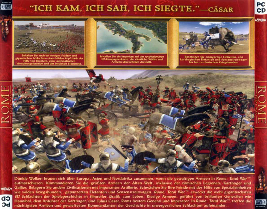 Rome: Total War - zadn CD obal