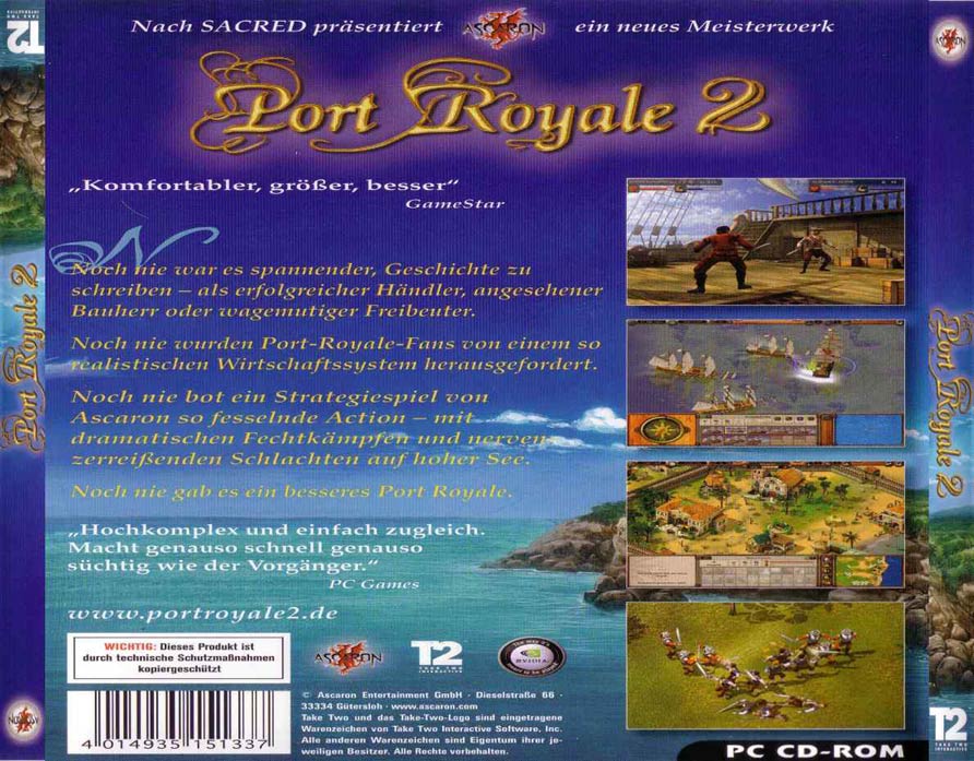 Port Royale 2 - zadn CD obal