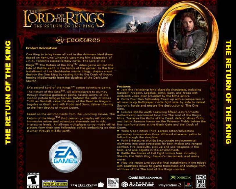 Lord of the Rings: The Return of the King - zadn CD obal