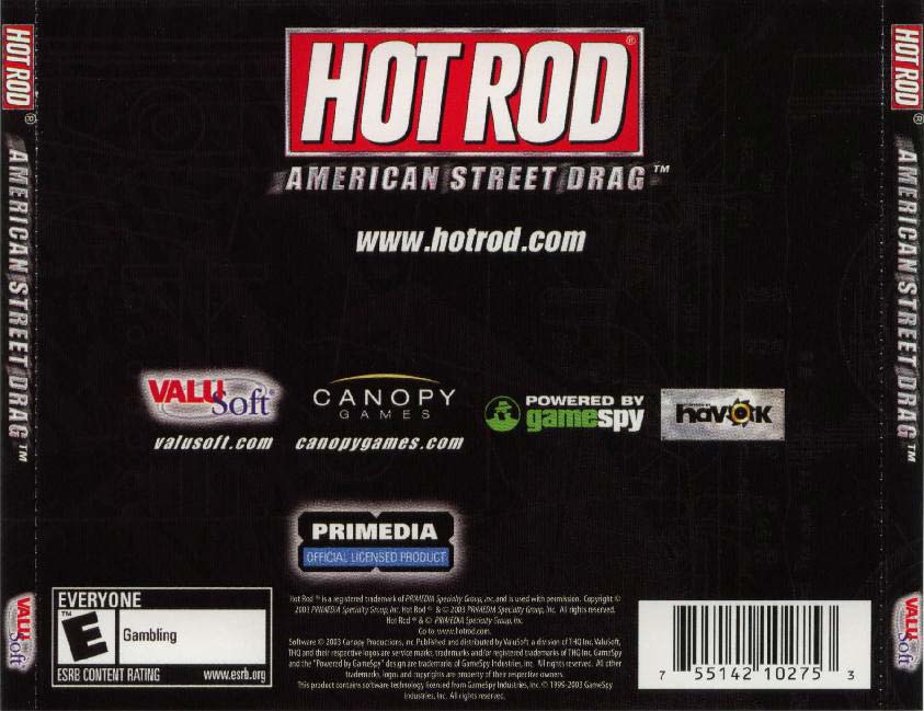 Hot Rod: American Street Drag - zadn CD obal