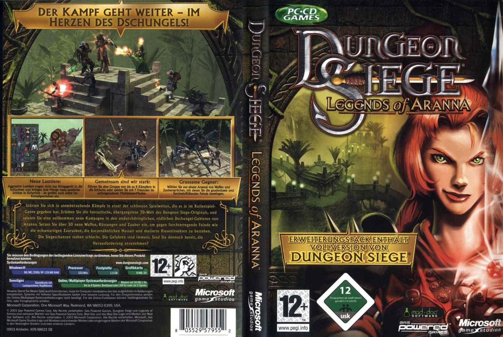 Dungeon Siege: Legends of Aranna - DVD obal