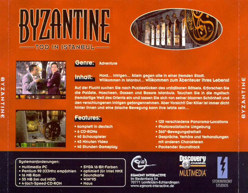 Byzantine: Tod in Istanbul - zadn CD obal