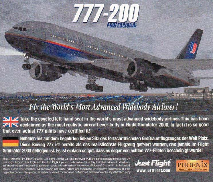 777-200 Professional - zadn CD obal