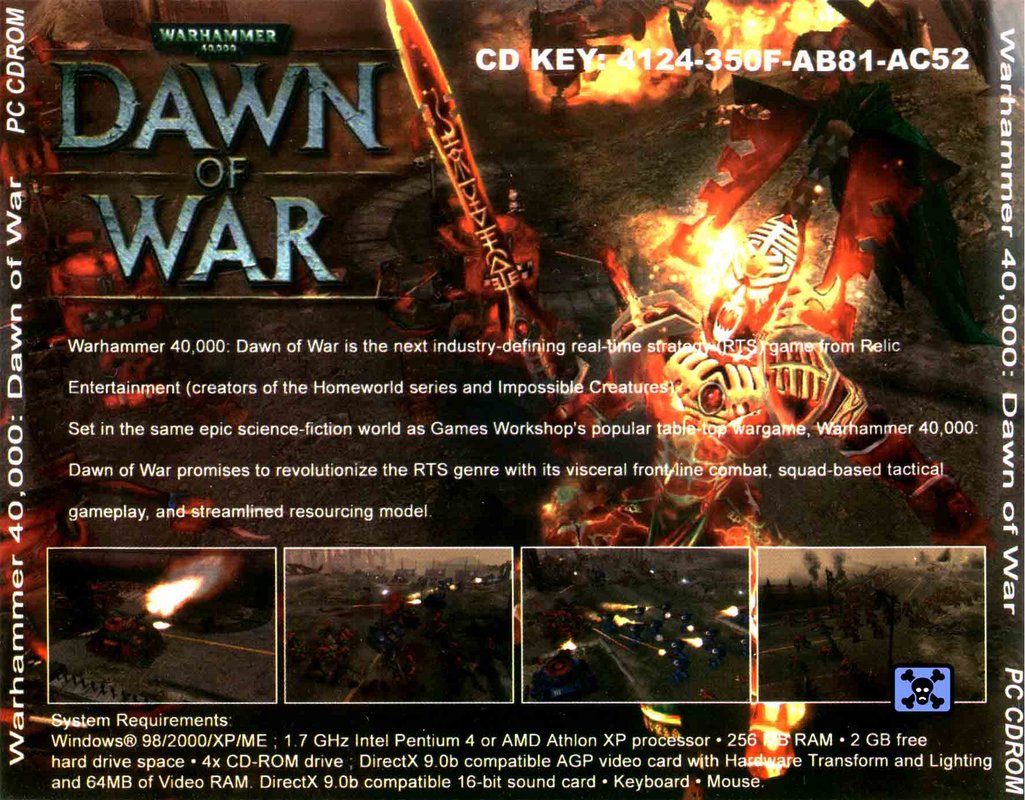Warhammer 40000: Dawn of War - zadn CD obal