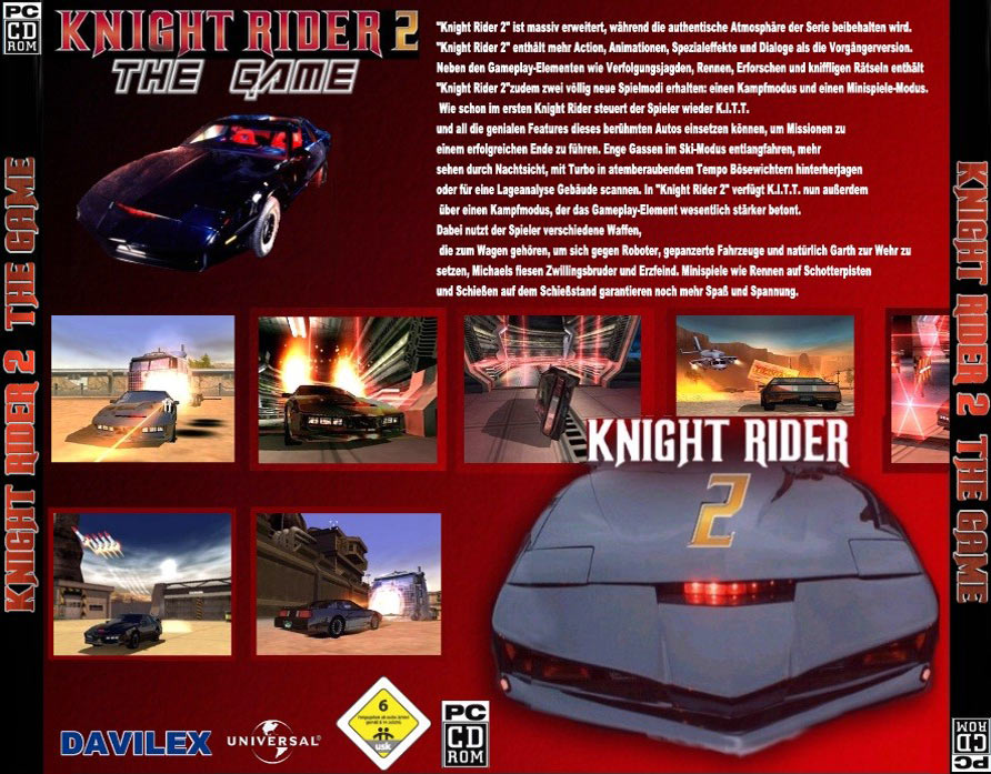 Knight Rider 2 - The Game - zadn CD obal