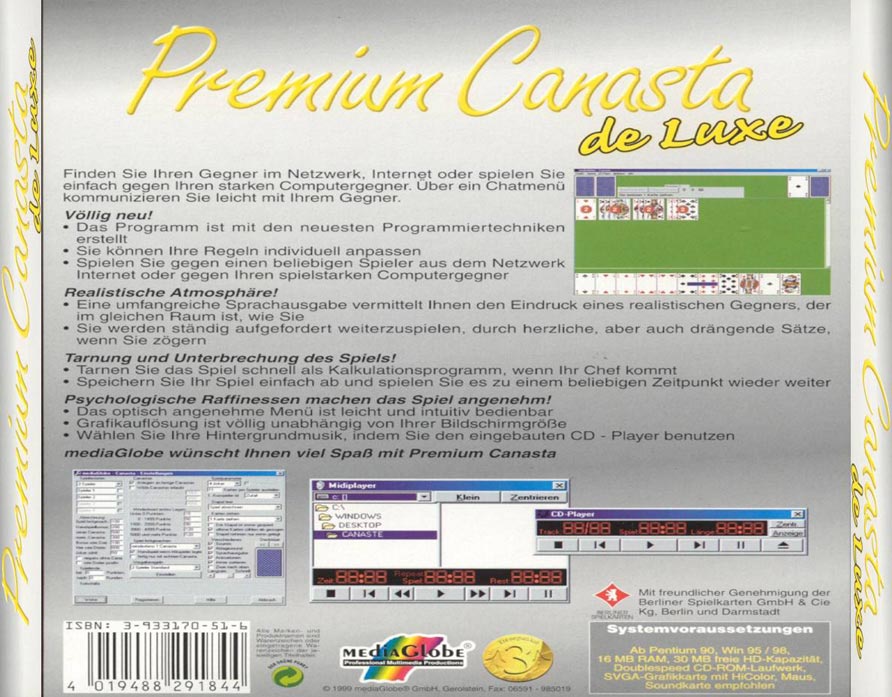 Premium Canasta de Luxe - zadn CD obal