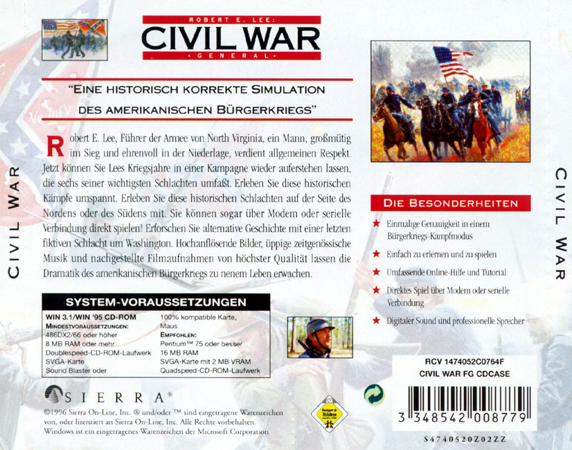 Civil War: General - zadn CD obal