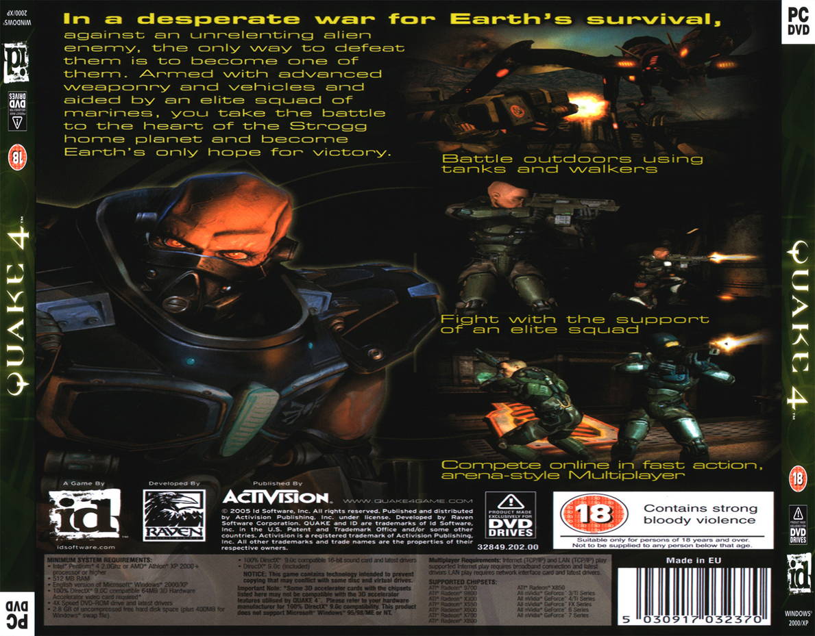 Quake 4 - zadn CD obal