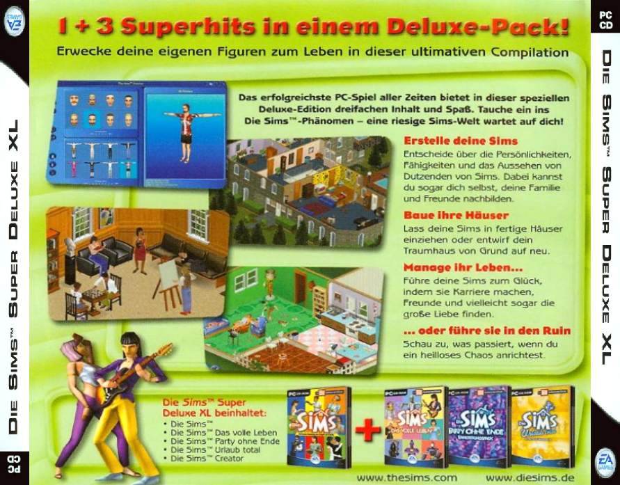 The Sims: Superstar Deluxe XL - zadn CD obal