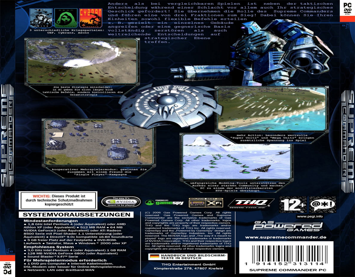 Supreme Commander - zadn CD obal 2