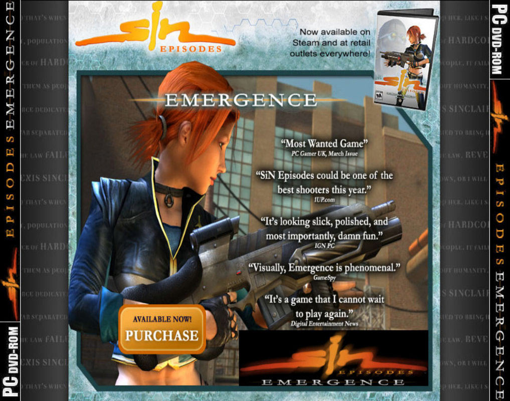 SiN Episodes: Emergence - zadn CD obal