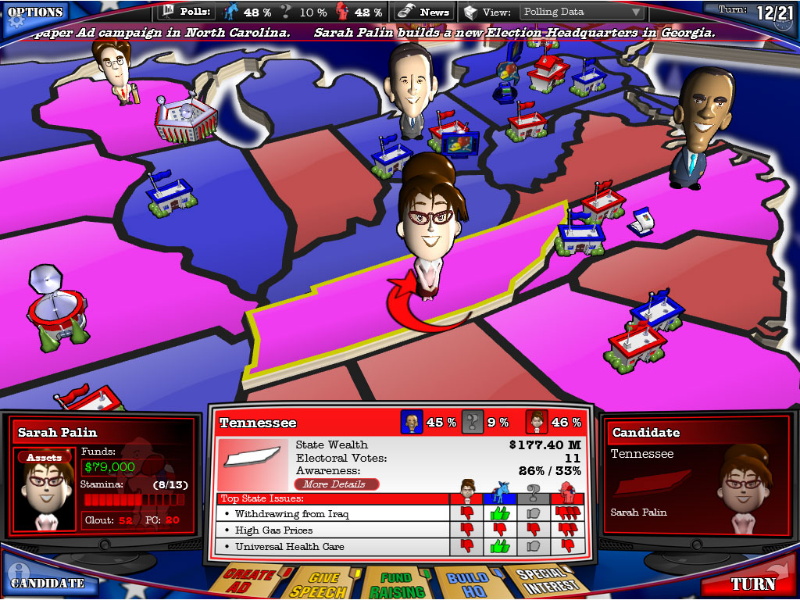 The Political Machine 2008 Express Edition - screenshot 2