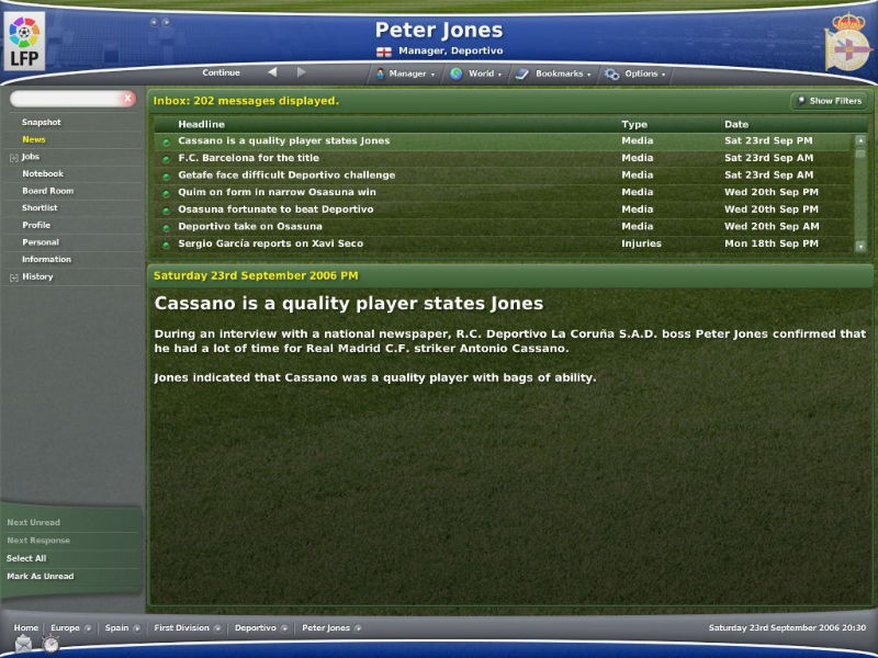 Football Manager 2007 - screenshot 2