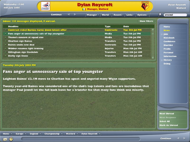 Football Manager 2006 - screenshot 54